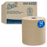 Scott 100% Recycled Fiber Brown Universal Hard Roll Paper Towels  04142 - 800 Feet per Roll, 12 Rolls per Case
